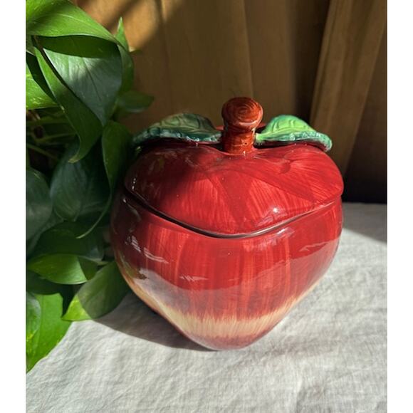 Vintage Hand Painted Apple Canister - Picture 3 of 7